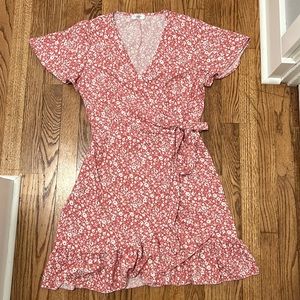 Naggoo Pink Flower Wrap Dress